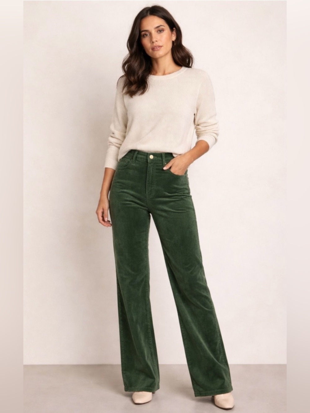 J. Crew Forest Green Classic Five Pocket Velvet Pants Cocktails Holiday Evening